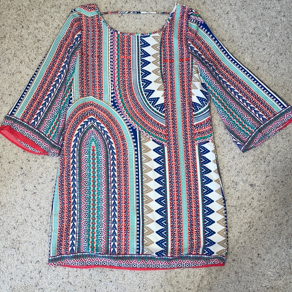 Colorful shift dress size large